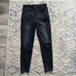 EUC American Eagle Curvy Super Hi-Rise Jegging Black size 8